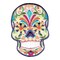 White Sugar Skull, Day of the Dead, Embroidered, Iron on Patch